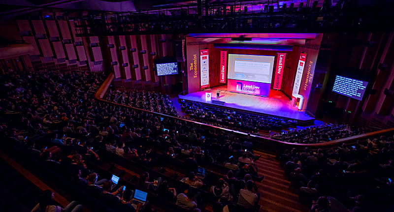 Barbican stage and audience